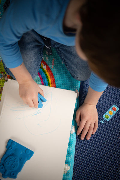 Large Blue Train Crayons