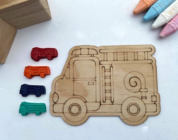 Fire Truck Crayons Colouring in Pack