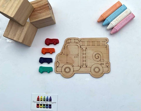Fire Truck Crayons Colouring in Pack